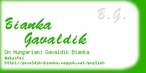 bianka gavaldik business card